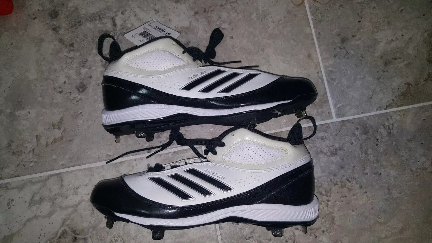 adidas Men's Excel 365 Metal Low Baseball Shoes White/Black/Silver