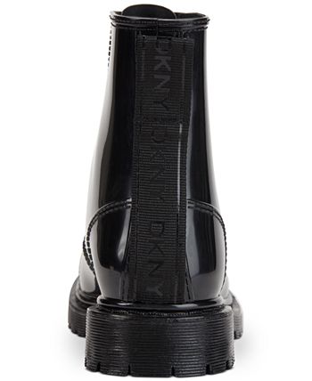 DKNY Women's Tilly Lace Up Rain Booties Black Size 9