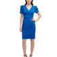 DKNY Women's Puff Sleeve Sheath Dress Blue Size 10