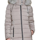 DKNY Women's Faux Fur Trim Hooded Maxi Puffer Coat Pink Size XX-Large