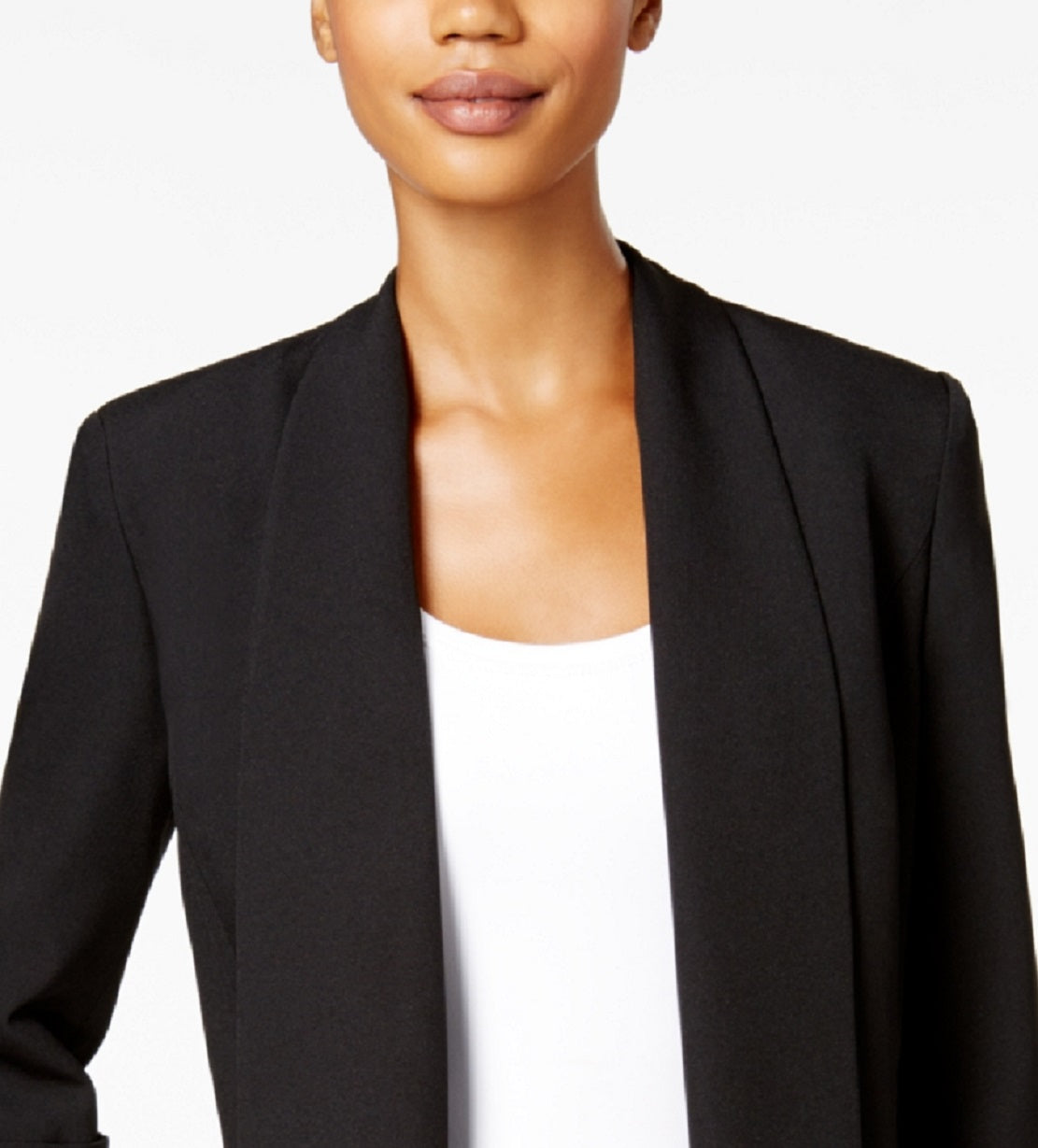 Kasper Women's Cuffed 3/4 Sleeve Blazer Black Size 6 Petite