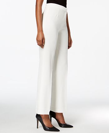 Kasper Women's Straight Leg Modern Crepe Dress Pants White Size 18