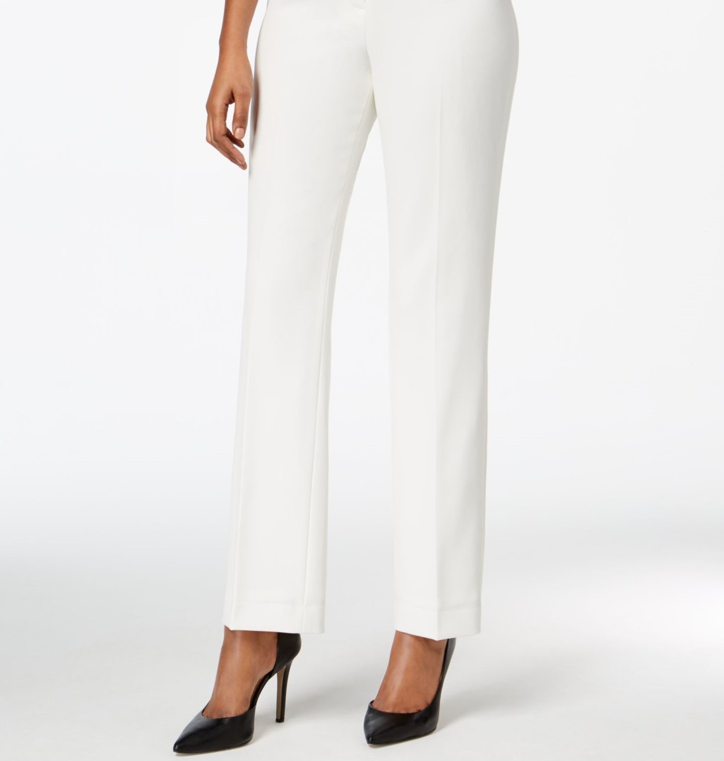 Kasper Women's Straight Leg Modern Crepe Dress Pants White Size 6