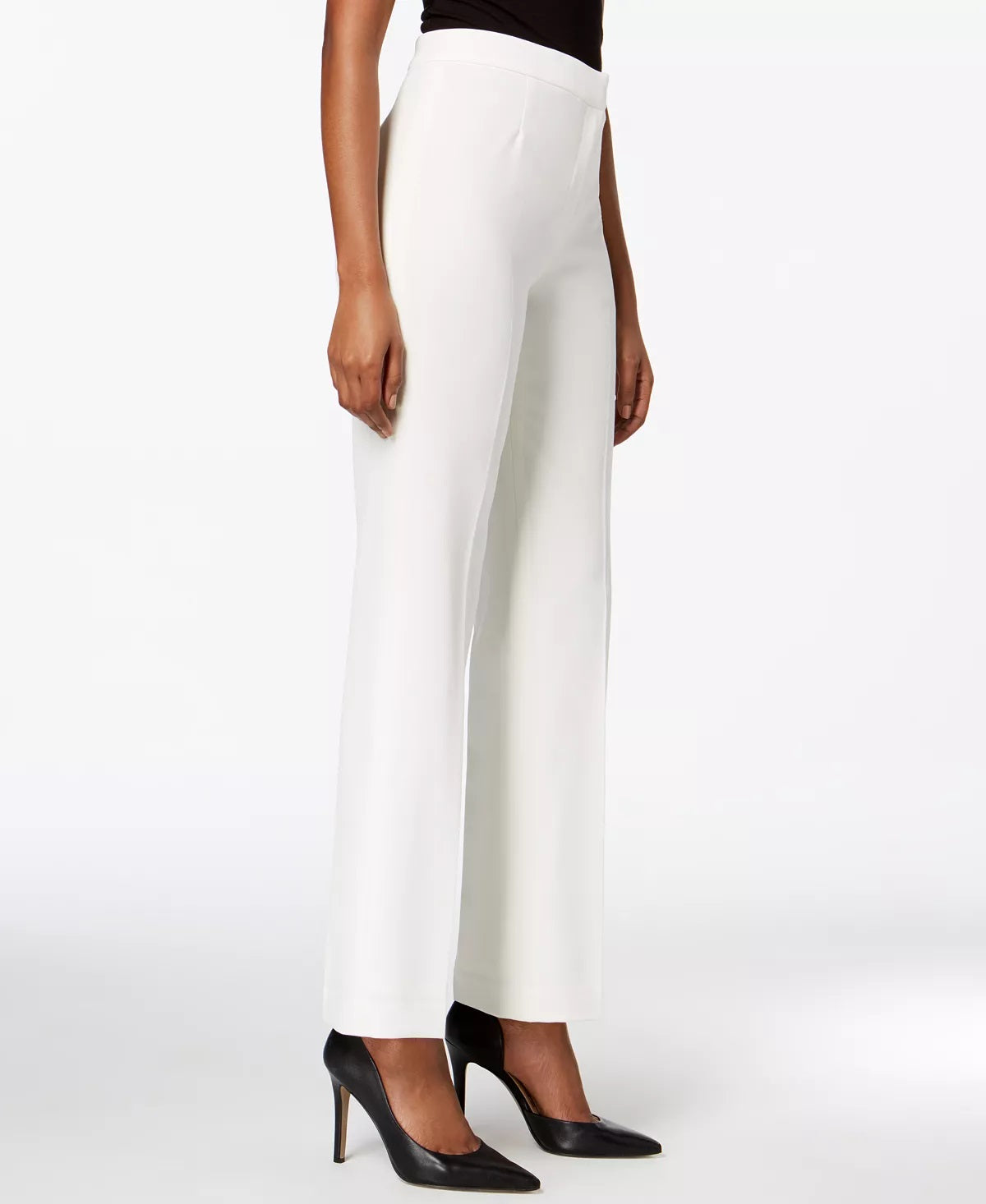Kasper Women's Straight Leg Modern Crepe Dress Pants White Size 8