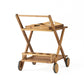 Riviera Bar Cart Natural Stained Acacia Wood Mobile Bar Cart