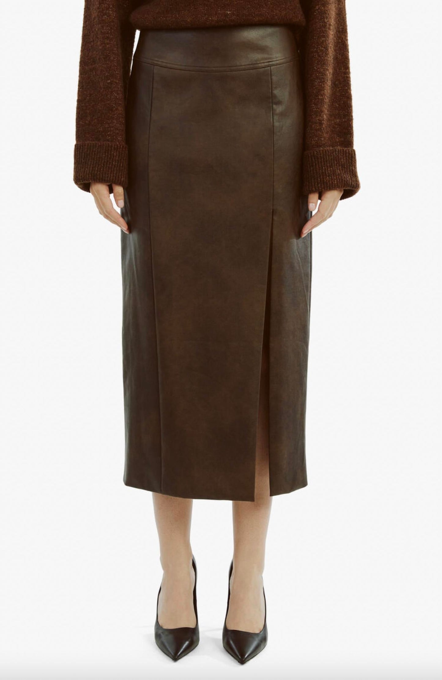 Bardot - Dante Faux Leather Midi Skirt