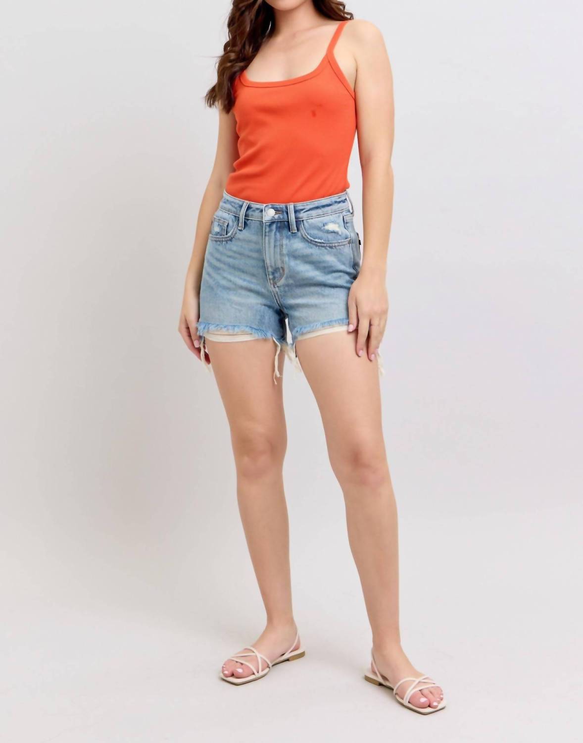 Judy Blue - High Waist Rigid Magic Destroy Cut Off Denim Short