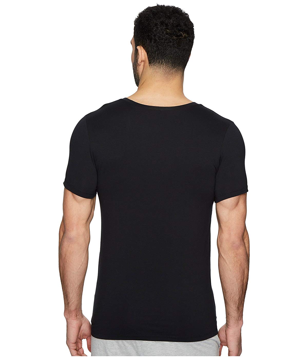 Hanro Men's Cotton Superior V Neck Shirt Black Size Large