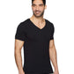 Hanro Men's Cotton Superior V Neck Shirt Black Size Large