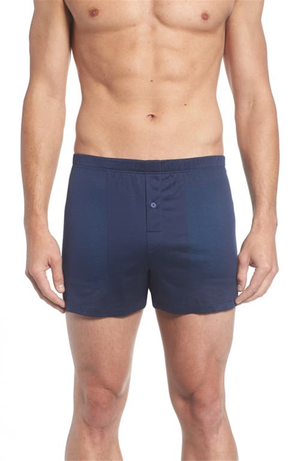 Hanro Men's Cotton Sporty Knit Boxers Blue Size X-Large