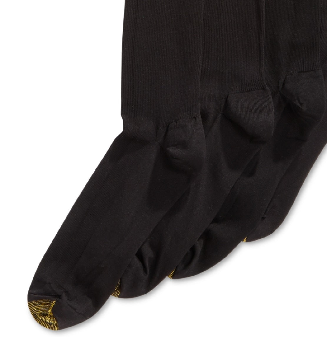 Gold Toe Men's Bonus 4 Pack Dress Metropolitan Crew Socks Black Size 10-13