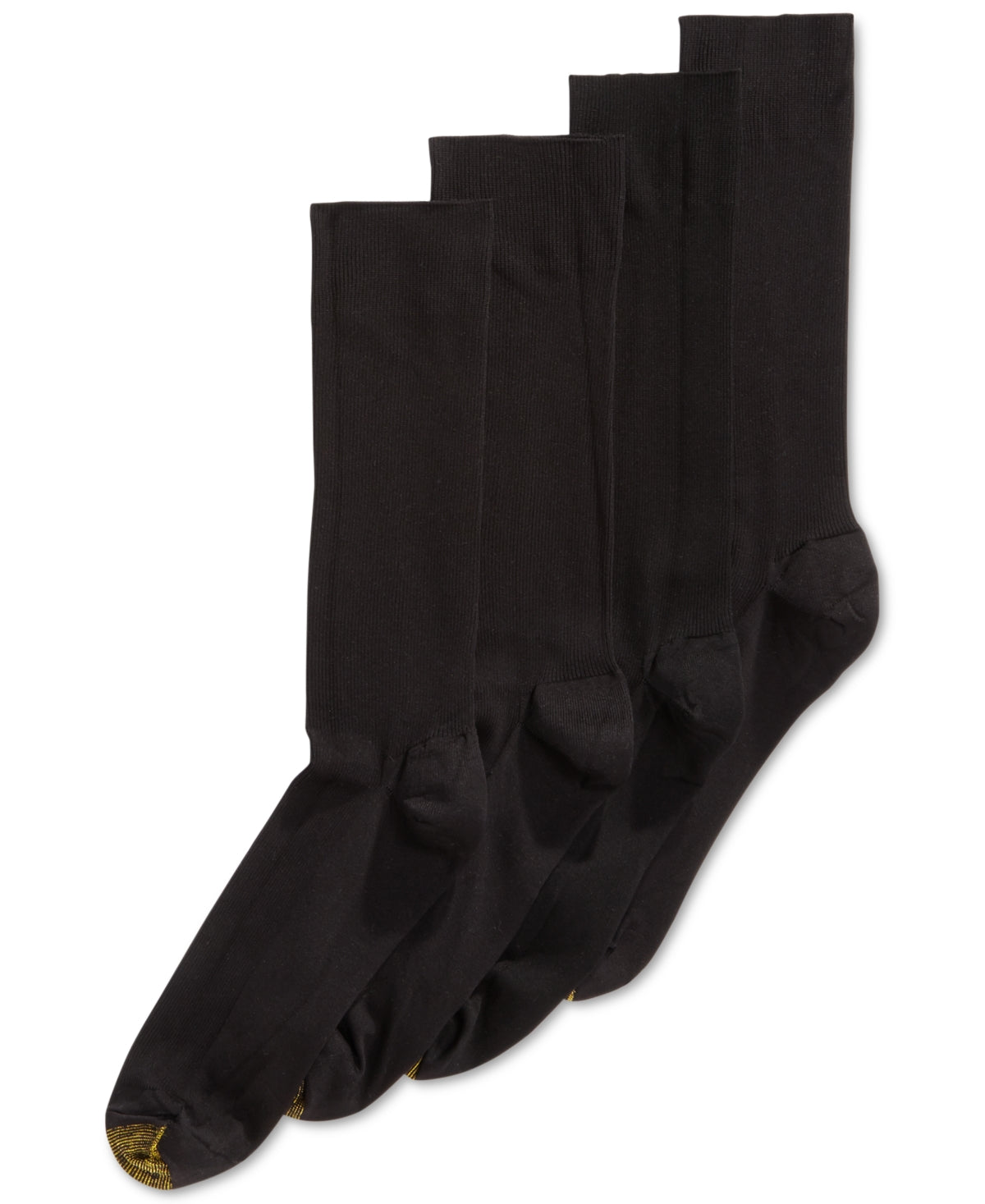 Gold Toe Men's Bonus 4 Pack Dress Metropolitan Crew Socks Black Size 10-13