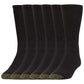 Gold Toe Men's 6 Pack Casual Harrington Socks Black Size 10-13