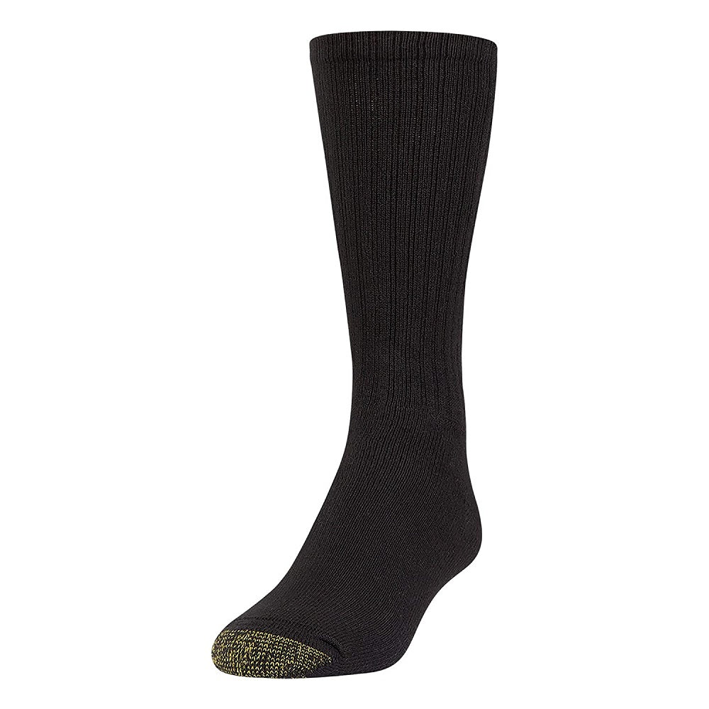 Gold Toe Men's 6 Pack Casual Harrington Socks Black Size 10-13