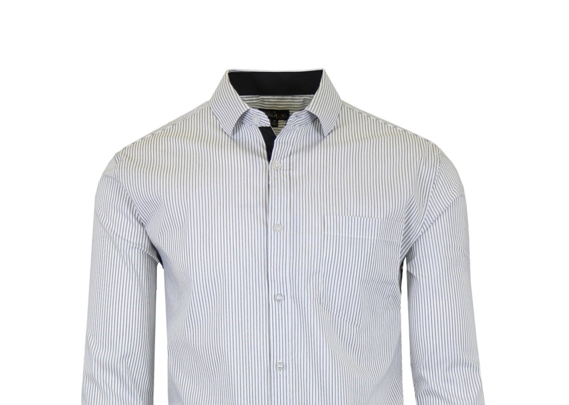 Galaxy by Harvic Men's Slim Fit Quick Dry Stretch Dress Shirts White Size X-Large