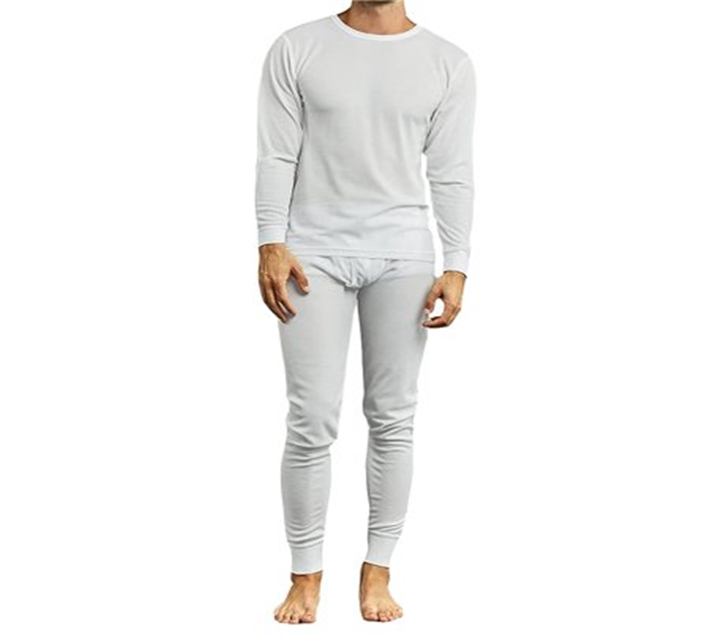 GBH Women's 2 Piece Lightweight Thermal Set of Both Thermal Top and Bottom White Size M