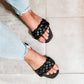 Qupid - Women's Braided Slip On Sandals