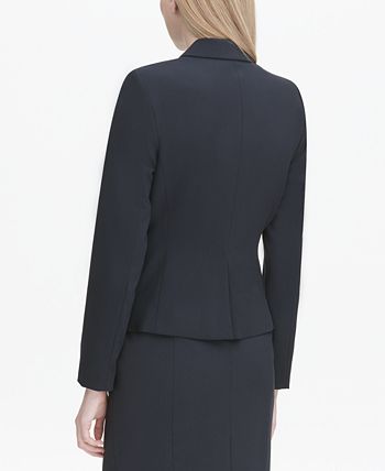 Calvin Klein Women's Flap Pocket Two Button Blazer Blue Size 10