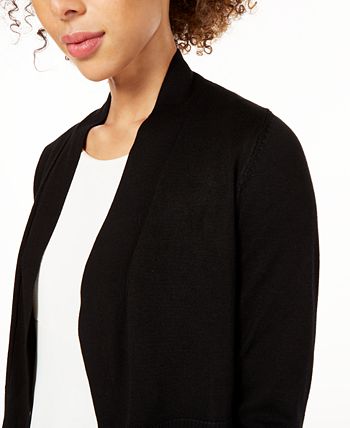 Calvin Klein Women's Long Sleeve Cropped Cardigan Black Size Large