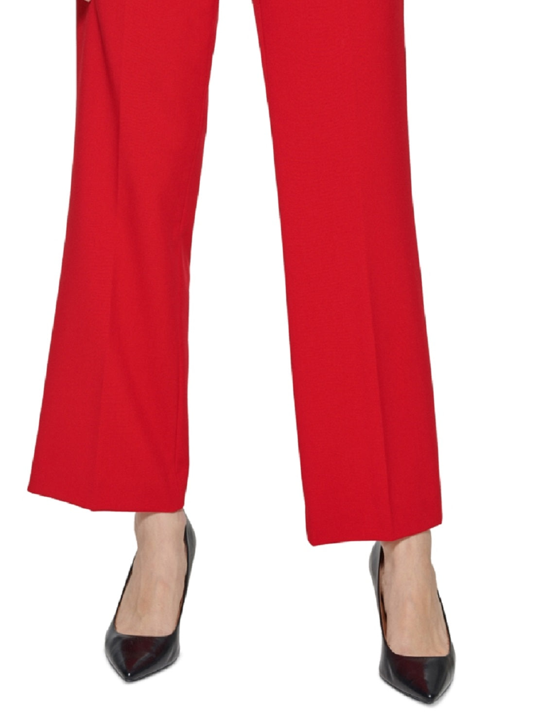 Calvin Klein Women's Tab Waist Pants Red Size 14 Petite