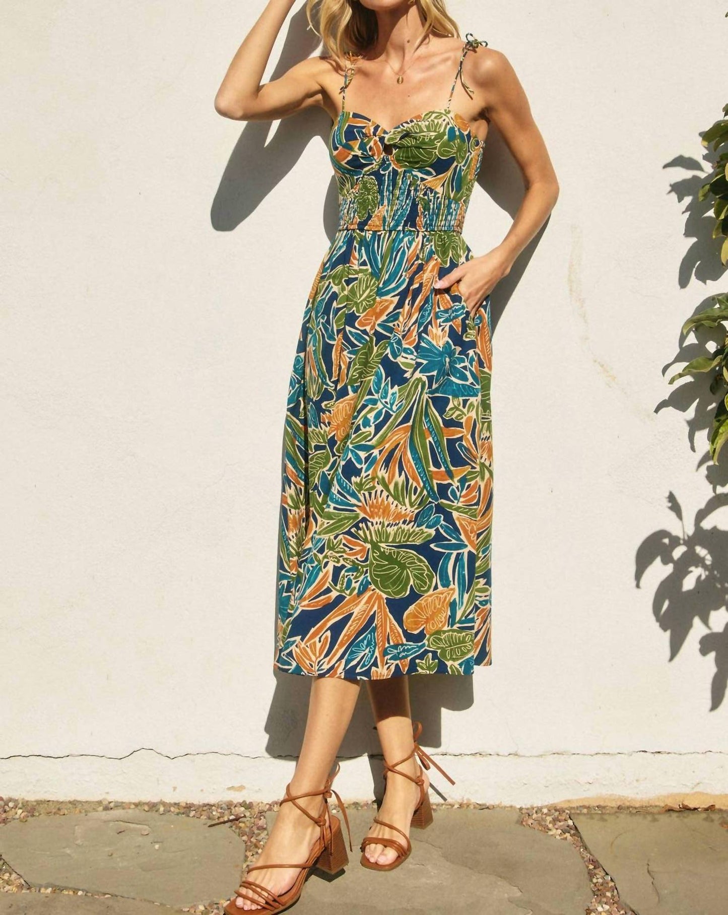 Dress Forum - Havana Twist Knot Tie Shoulder Midi Dress