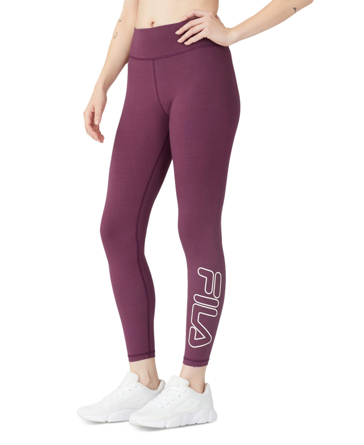 Fila Women's Strut Mid Rise Logo Leggings Red Size 7-8