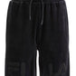 Fila Men's Arc Classic Fit Stretch Velour Logo Shorts Black Size Large