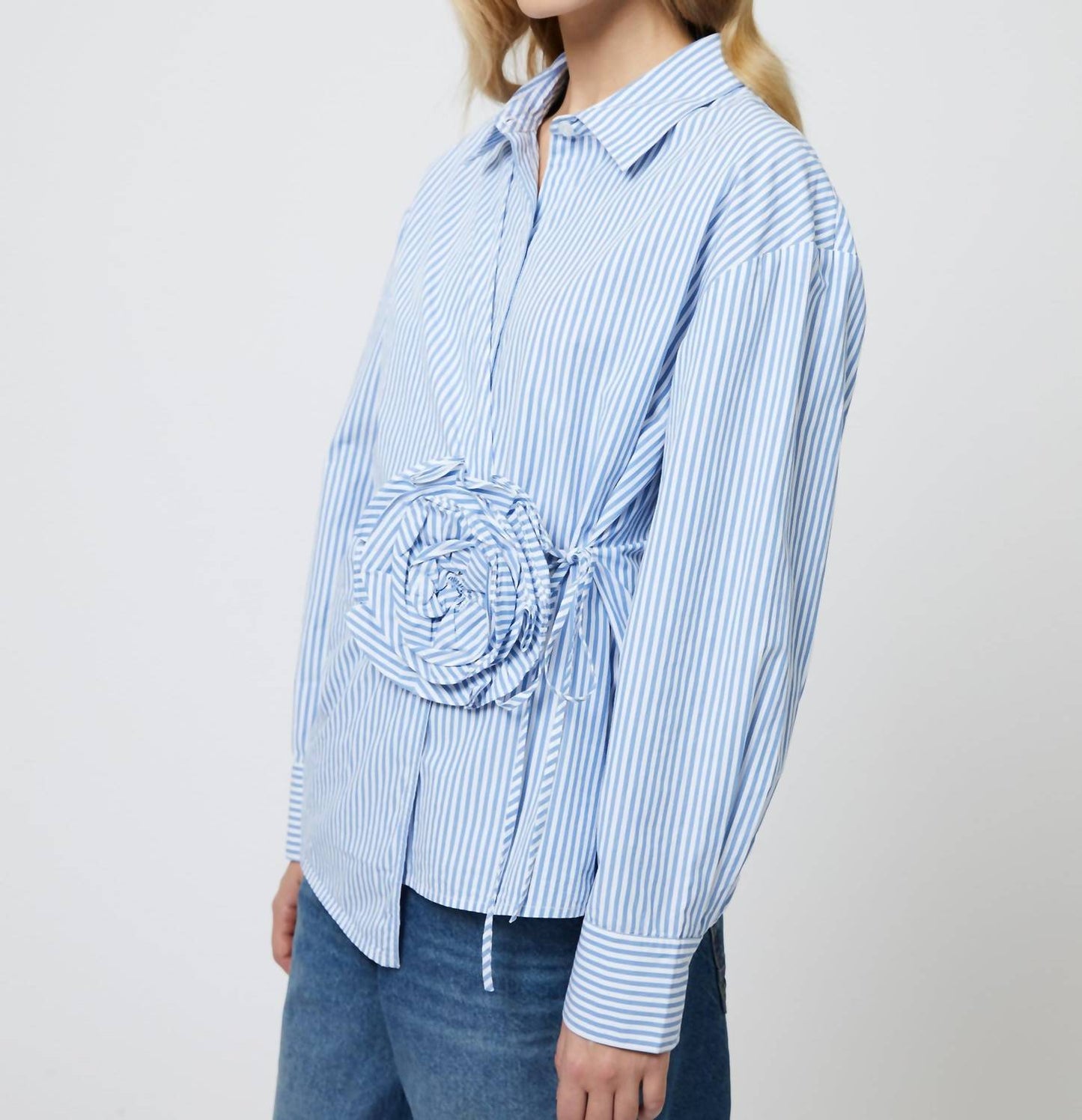French Connection - Cambria Cotton Stripes Corsage Shirt