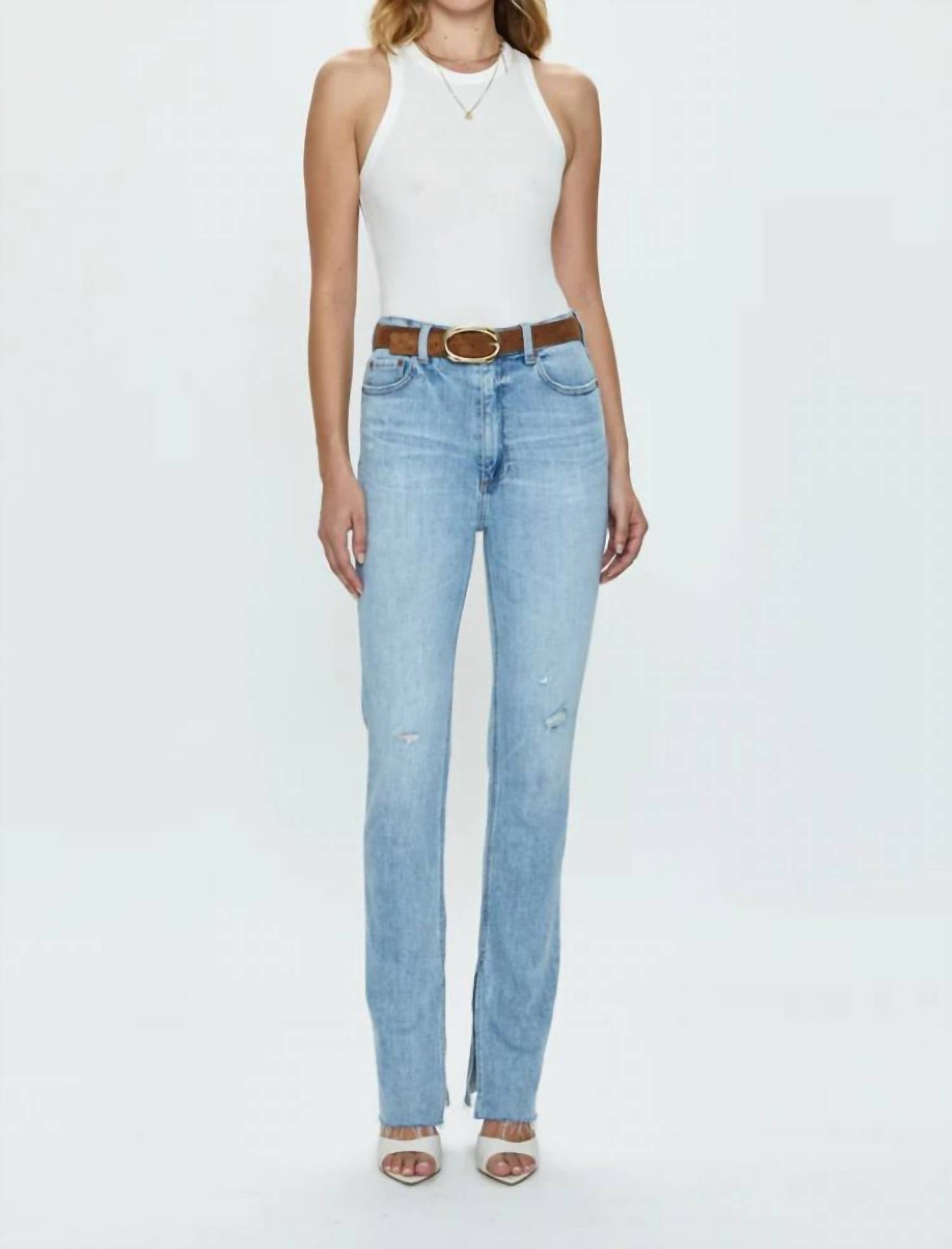 Pistola - Colleen Tower High Rise Modern Slim Raw Split Hem Denim Jeans