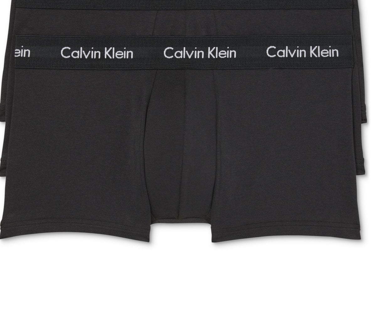 Calvin Klein Men's 3 Pack Stretch Cotton Trunks Black Size Medium
