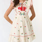 Lalavon - Ruffle Sleeve Embroidered Mini Dress