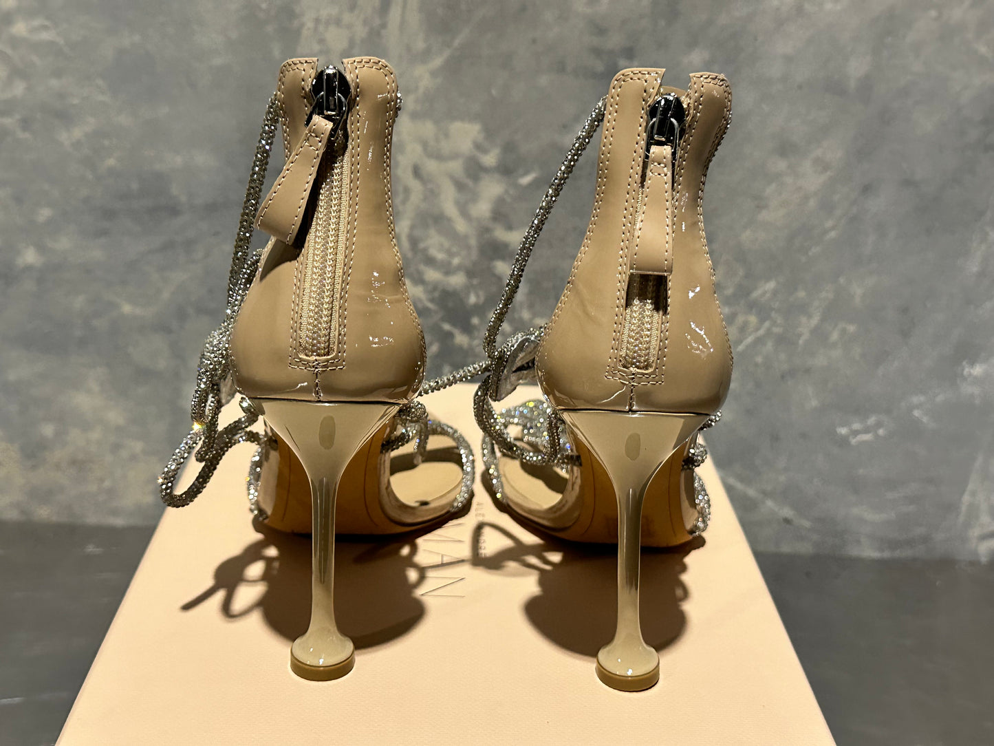 Alexandre Birman Women's Vicky Crystal High Heel Sandals Gray Size 10