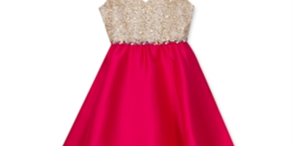 Rare Editions Big Girl's Embellished Metallic & Satin Dress Pink Size 10