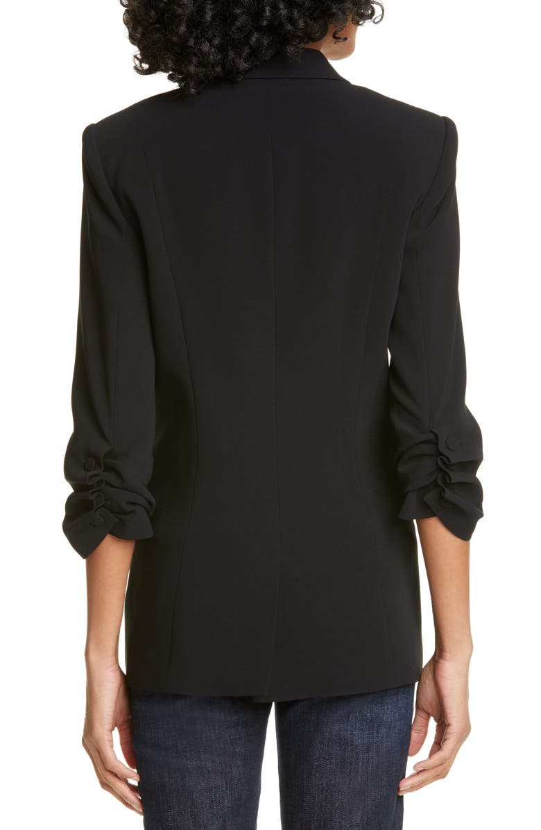 Cinq À Sept Women's Khloe Ruched Sleeve Blazer Black Size 0