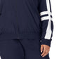 Fila Women's Jovia Zip Front Logo Track Jacket Blue Size 1X
