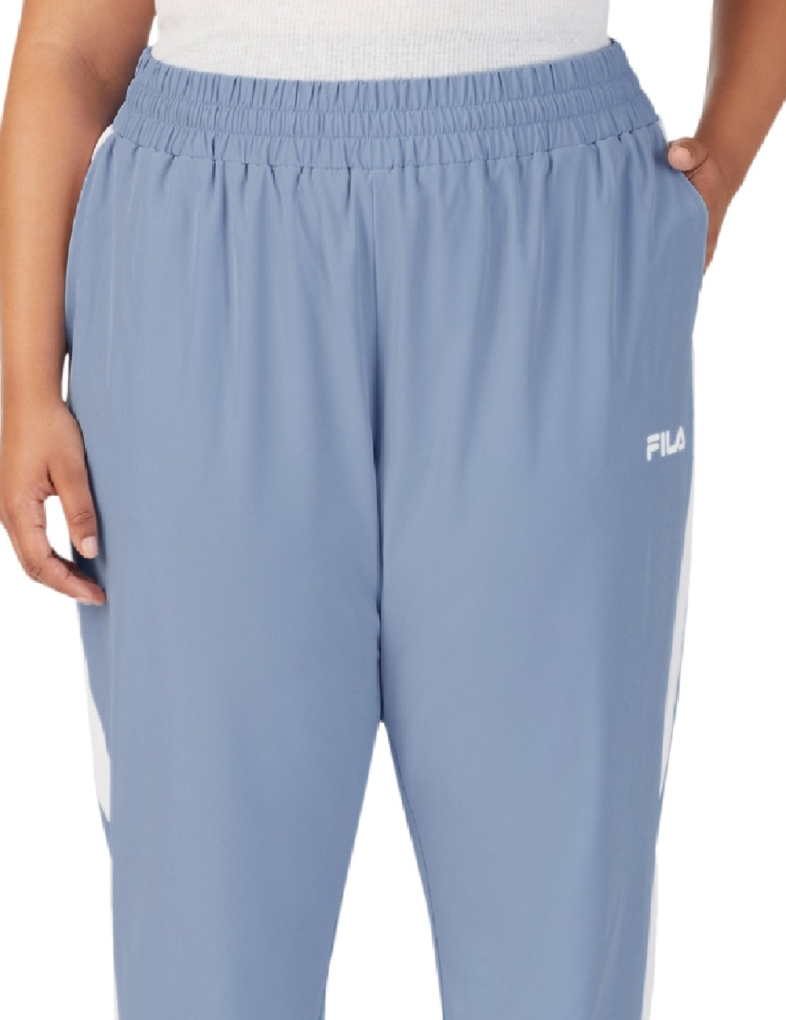 Fila Women's Jovia Mid Rise Contrast Trim Track Pants Blue Size 1X