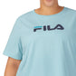 Fila Women's Thea Cotton Logo Short Sleeve T-Shirt Blue Size 2X