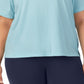 Fila Women's Thea Cotton Logo Short Sleeve T-Shirt Blue Size 2X