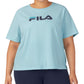 Fila Women's Thea Cotton Logo Short Sleeve T-Shirt Blue Size 2X