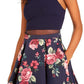 B Darlin Women's Floral Sleeveless Halter Short Party Fit Flare Dress Blue Size 11-12