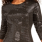 B Darlin Women's Sequined Long Sleeves Party Dress Gray Size Small