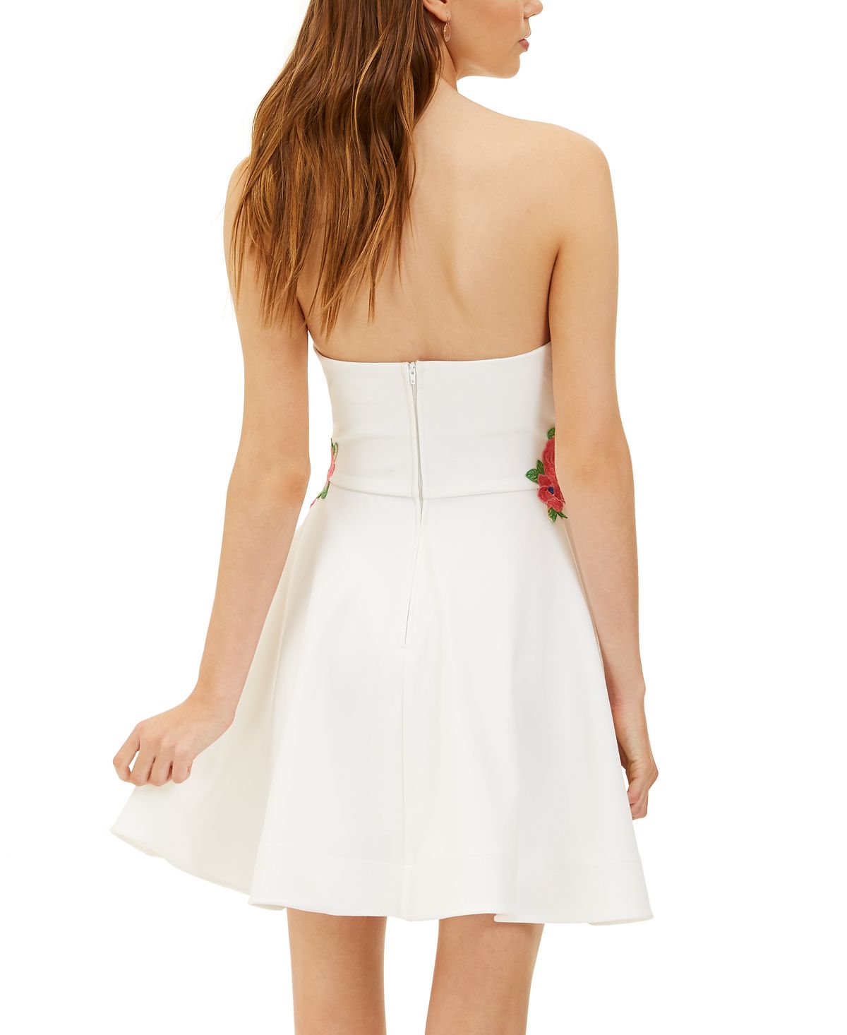 B Darlin Junior's Strapless Embroidered Fit & Flare Dress Pink Size 15