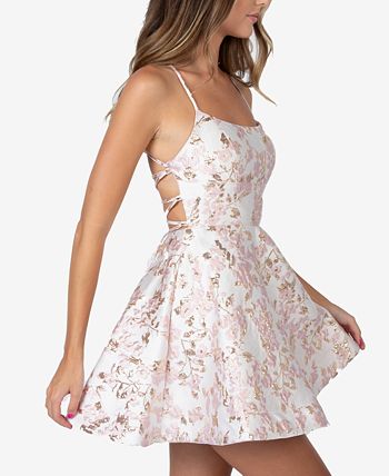 B Darlin Junior's Lace Up A Line Dress White Size 7/8