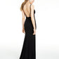 B Darlin Women's Slitted Spaghetti Strap Sweetheart Neckline Full Length Evening Body Con Dress Black Size 12