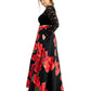 B Darlin Women's Trendy 2 Pc Lace & Floral Print Dress Black Size 14W