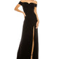 B Darlin Women's Short Sleeve Off Shoulder Full Length Dress Black Size 2TB