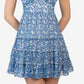B.Darlin Junior's Floral Print Tiered Dress Blue Size 11-12
