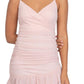 B Darlin Junior's Sparkle Dot Ruched Dress Pink Size 12
