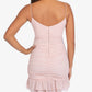 B Darlin Junior's Sparkle Dot Ruched Dress Pink Size 5-6