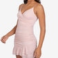 B Darlin Junior's Sparkle Dot Ruched Dress Pink Size 5-6
